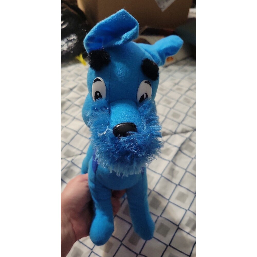 Blue stuffed dog